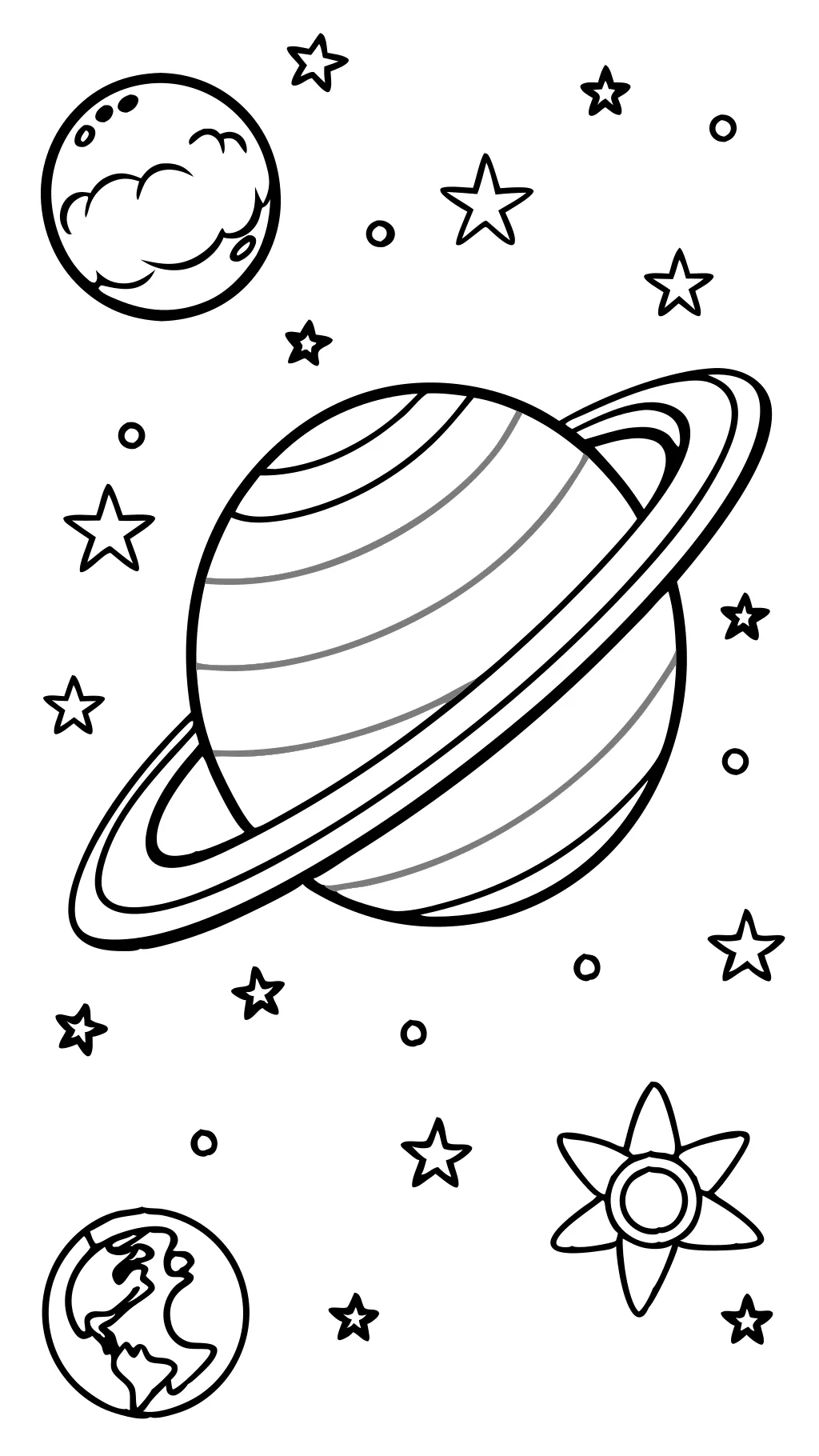 Página para colorear de Saturno